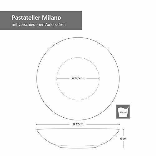 Diagram van pastabord Milano met afmetingen