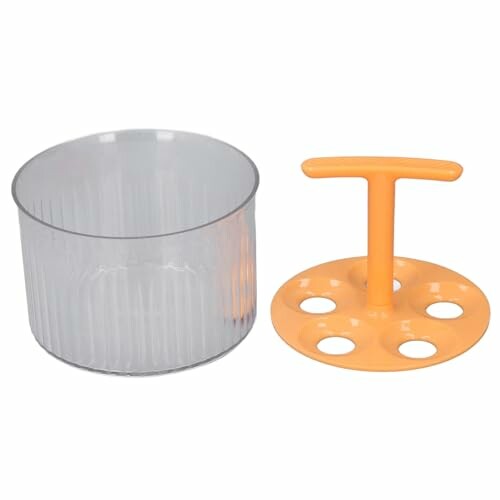 Plastic container met oranje pers