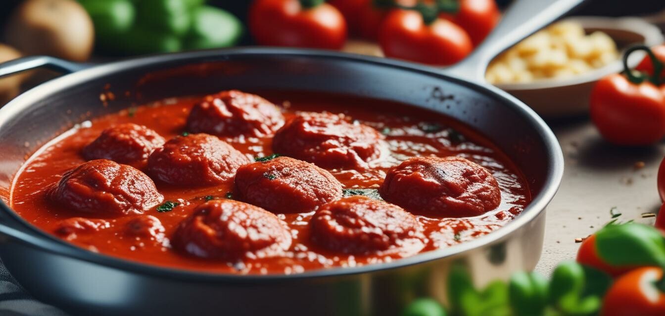 Tomatensaus voor vegetarische balletjes